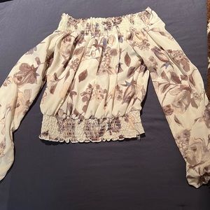 Off the shoulder, floral top